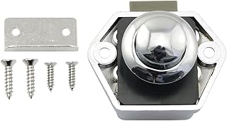 SQXBK Cabinet Push Button Latch Locks Catch Door Knobs Cupboard Door Knob Latch Lock Push Button Catch Lock Drawer Cabinet Cupboard Door Keyless Latch Knob, Chrome