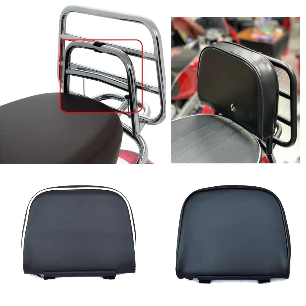 Portaequipajes de pasajero para respaldo de moto, compatible con Vespa GTS GTV 300 GTS300 Primavera Sprint 150, negro, poliuretano, práctico