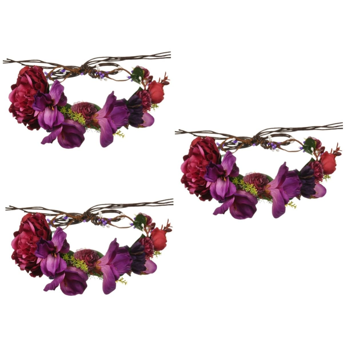 SOIMISS 3piezas Diadema De Flores De Novia Accesorio De Cabello Floral Para Bodas Tocado Banda De Tela Para Mujeres y