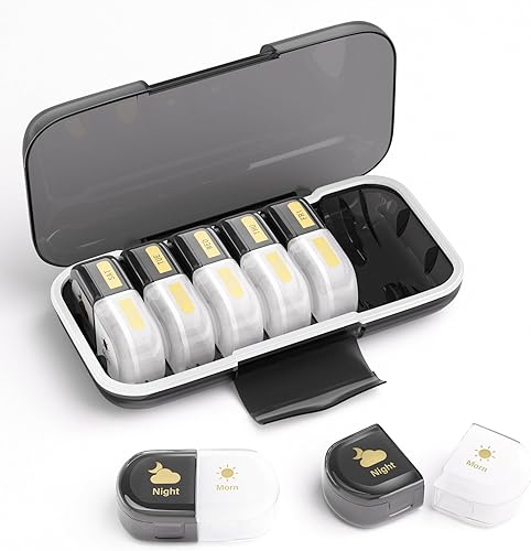 Organizador semanal de pastillas 2 veces al día, a prueba de humedad, compartimentos desmontables, pastillero AM PM 2 x 7 días, organizador de disponible en Yaxa Peru