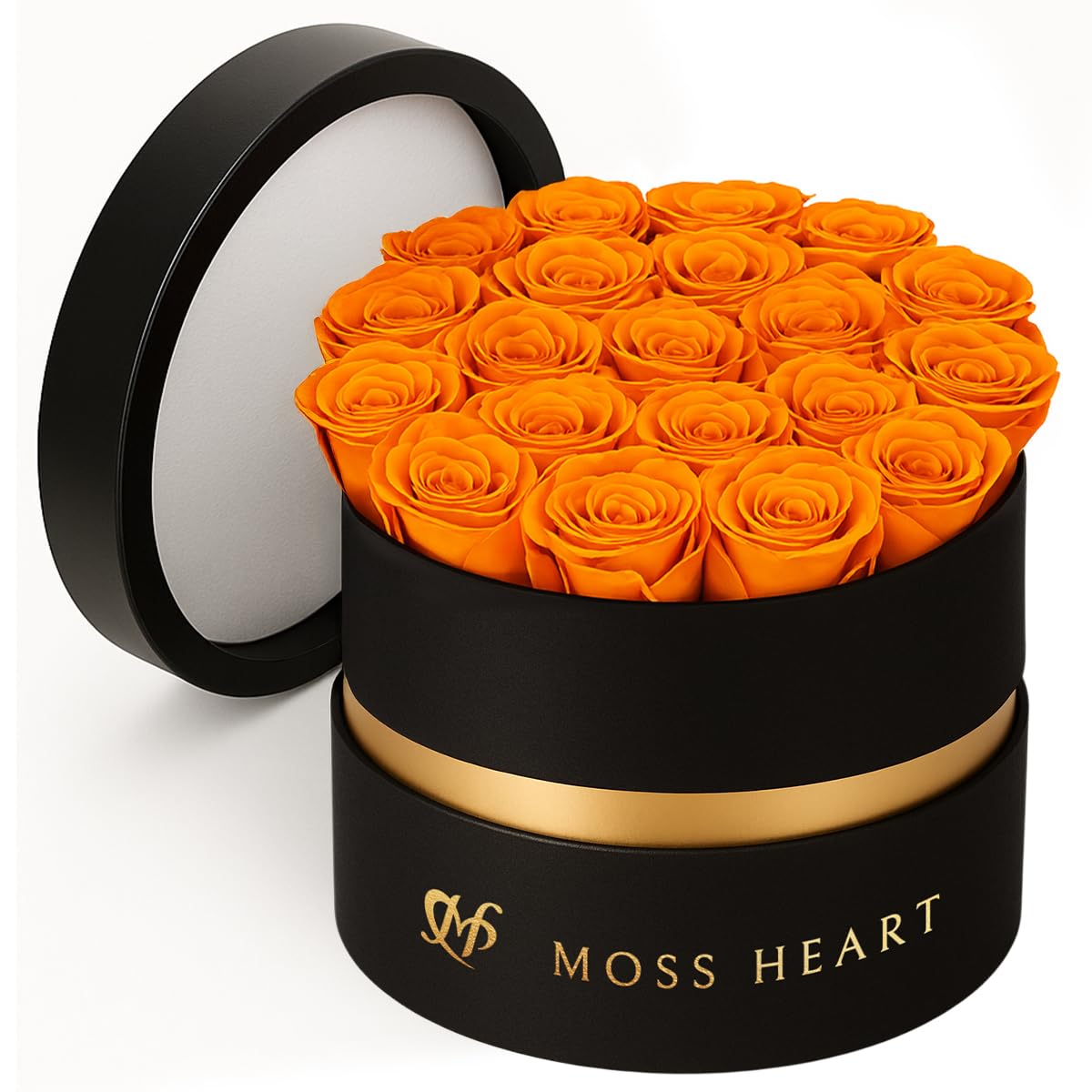 Moss Heart 20 Mini Preserved Roses Gift Box