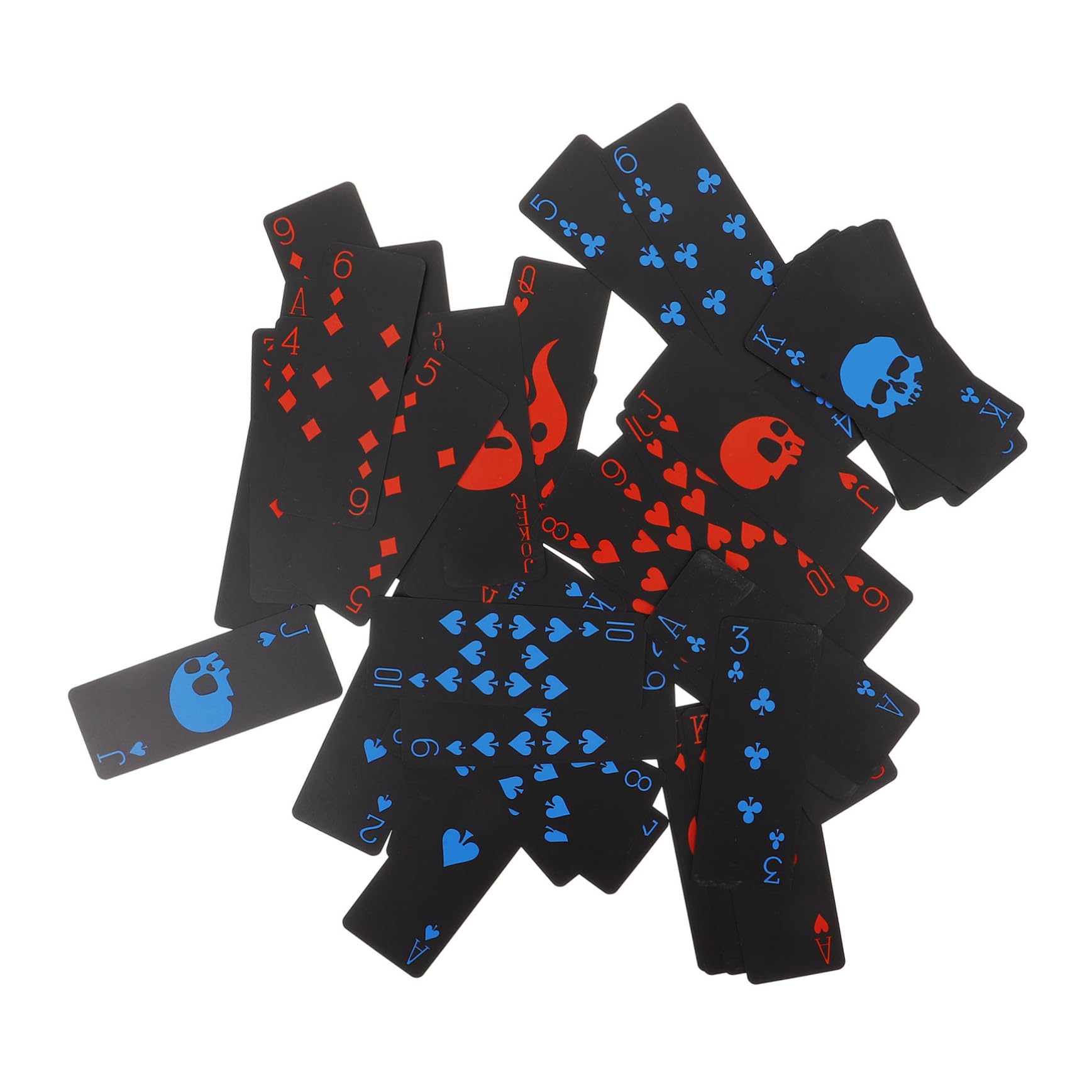 Carte Da Poker Impermeabili A Forma Di Teschio Mazzo Di Carte Da Gioco in Plastica Pvc Nera Opaca Set Originale Per Ragazzo Ragazza E Adulti