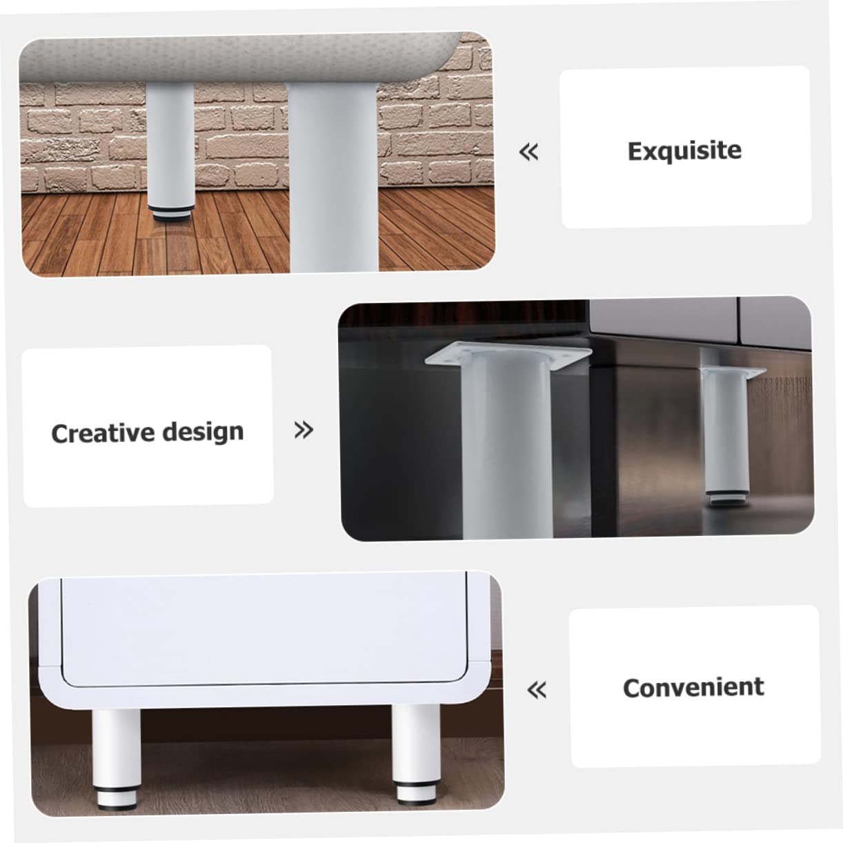 Hemobllo 4 Piezas Patas de Mueble Ajustables de Metal para Sofás y Gabinetes de Altura Regulable de Diseño Moderno y Elegante Acero Inoxidable