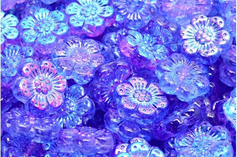 Outlet 10 Grams Mini Tulip Beads, 16 x 11 mm, Pink Pink Lined (07724-54321), Glass, Czech Republic