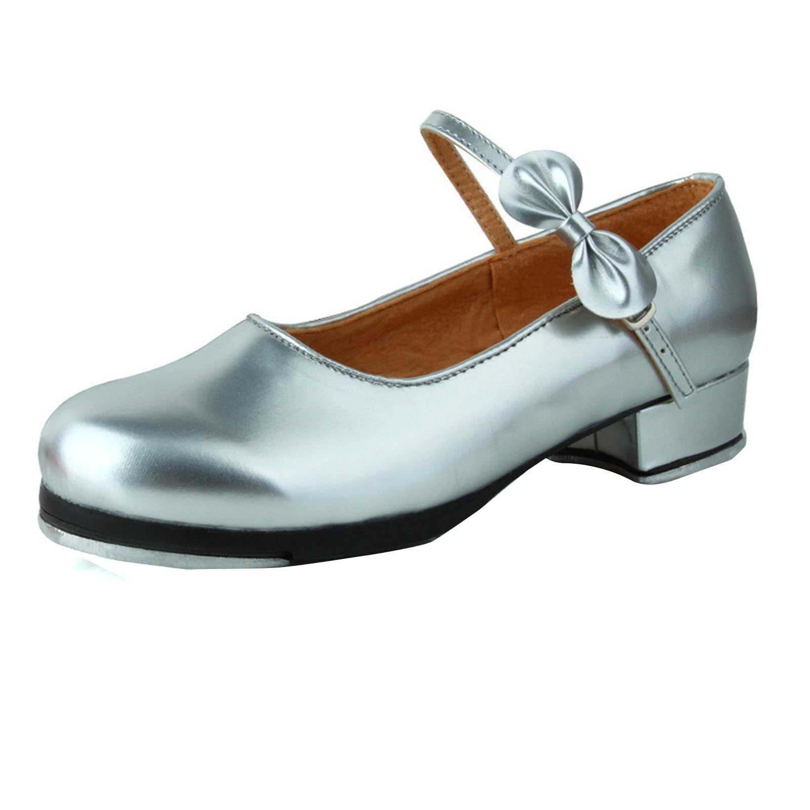 Scarpe da Ballo Tip Tap per Bambine in Pelle con Cinturino Regolabile e Design Elegante #D
