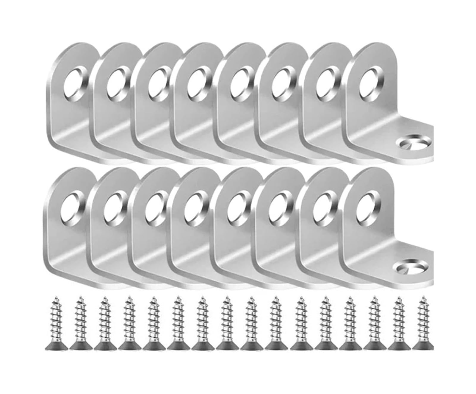 Angle Brackets, L Brackets Stainless Steel with Screws Corner Brace(20set-16x20mm)