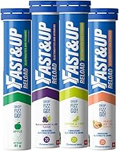 Fast&Up Reload – Variety Pack – 80 Effervescent Tablets – Instant Electrolytes for Rapid Hydration & Energy - Added Vitamin C & B12 for Performance, Wellbeing, Travel & Recovery – Vegan
