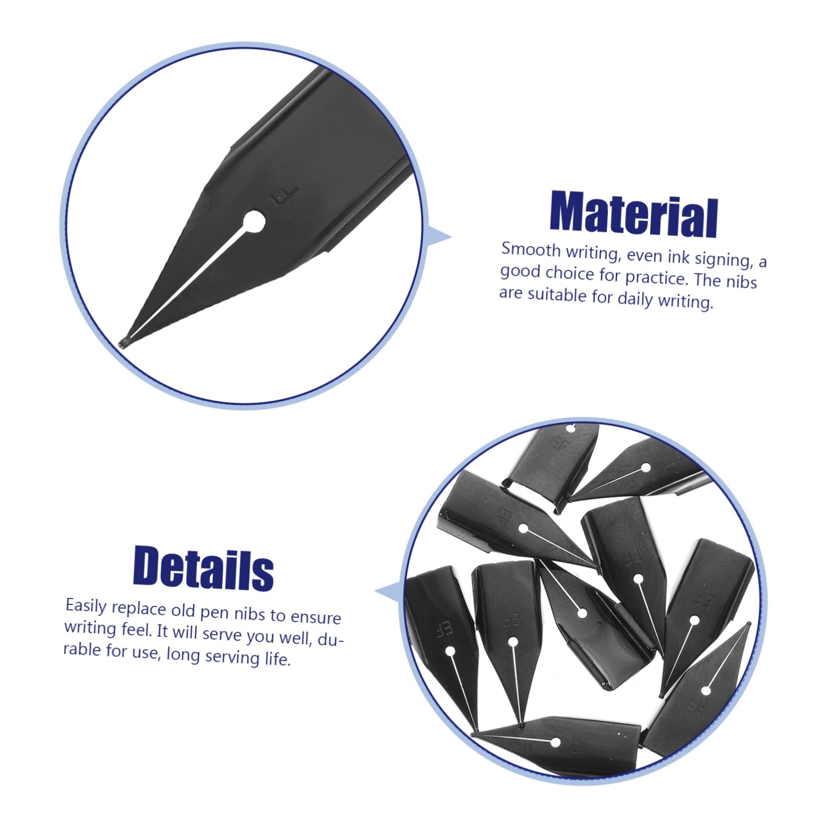 Homoyoyo 10Pcs Fountain Pen Nibs for Smooth Writing Calligraphy and Signing Replacement Tips Wear Resistant Non Deformable Compact Design