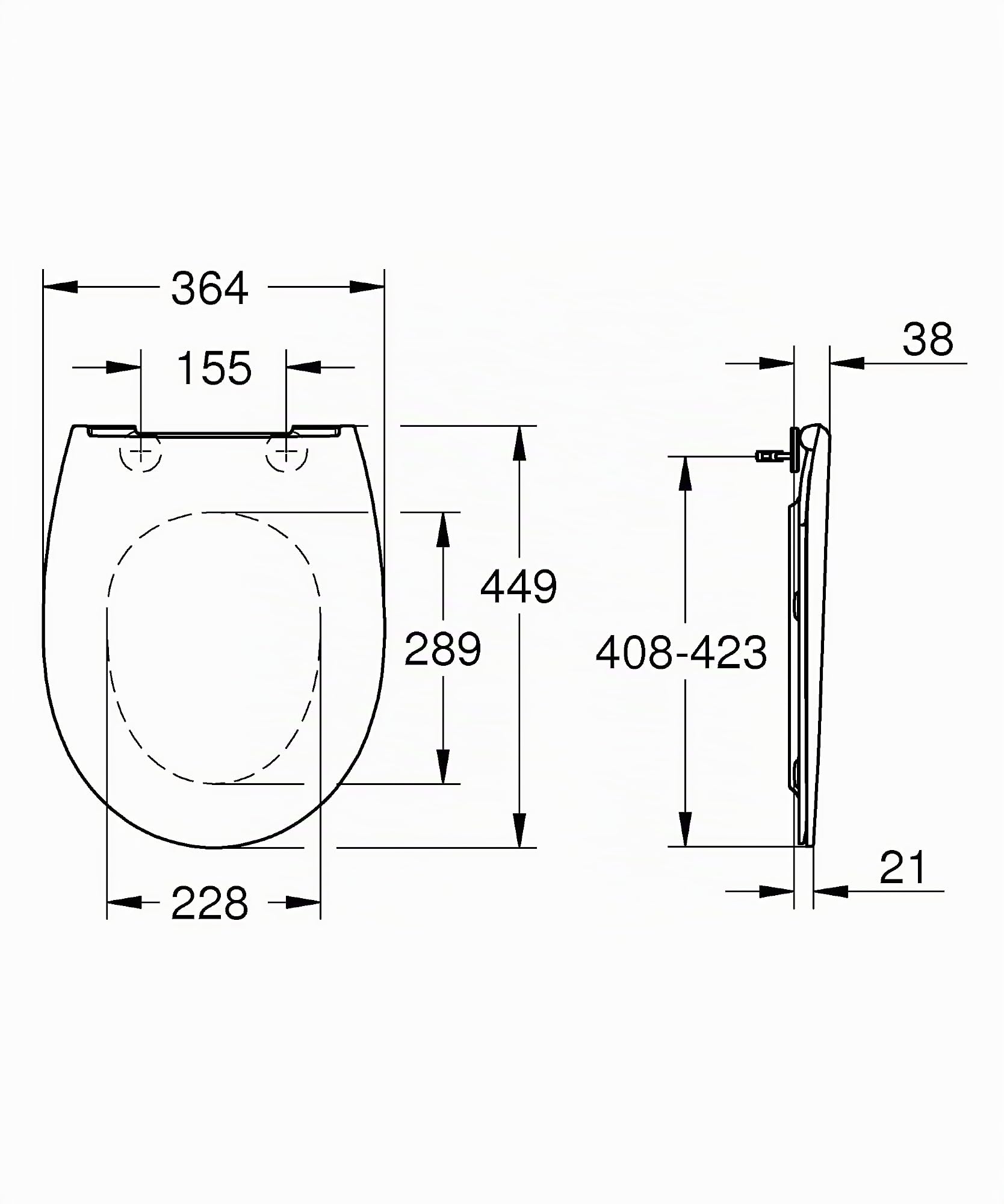 GROHE Bau Keramik WC-Sitz mit Soft Close Slim 39923900, alpinweiß