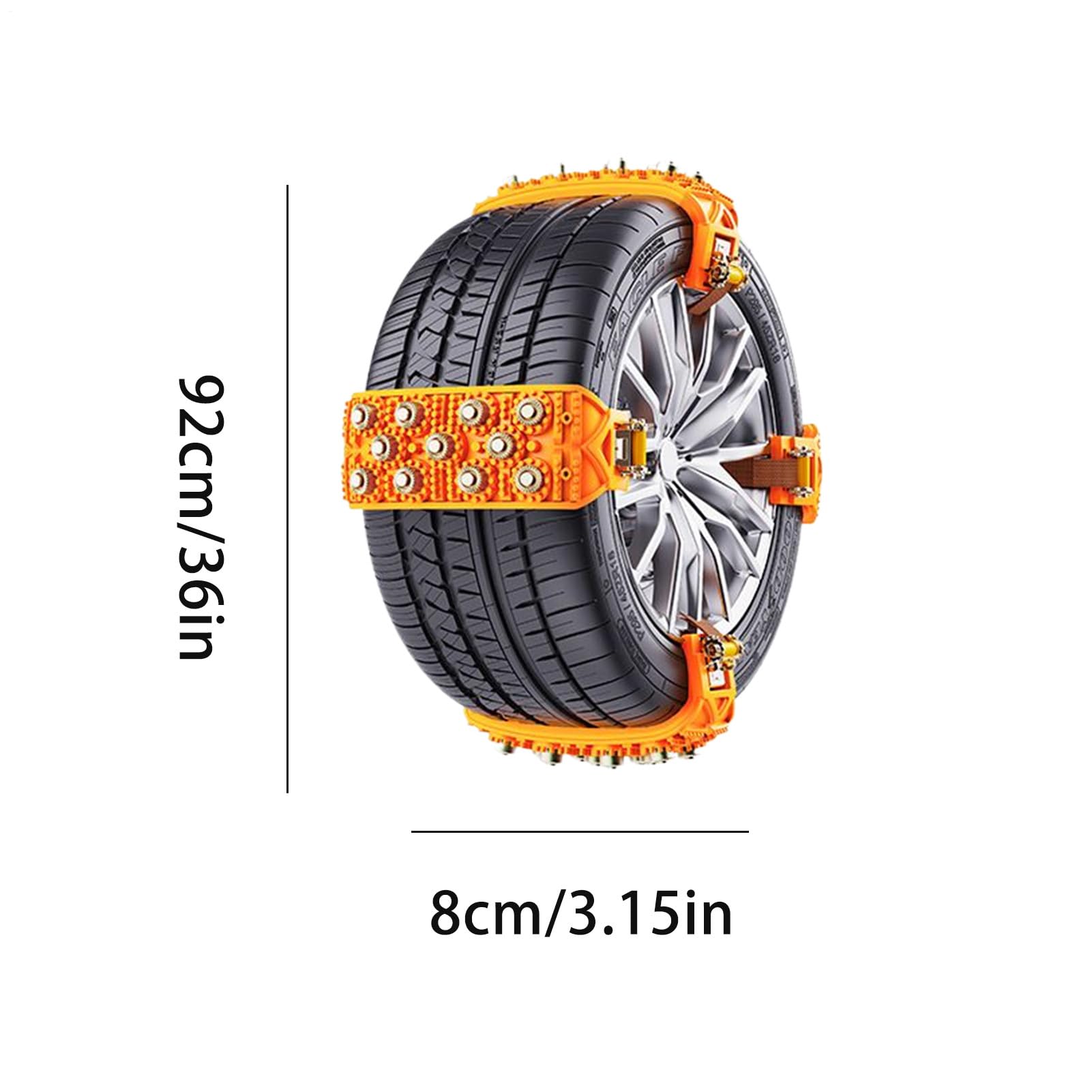 Łańcuchy Śniegowe Dla Opon Samochodowych 5-Sekundowy Montaż Szpony | Pasuje do Kół 165-265mm Przeciwpoślizgowe Łańcuchy Opon Samochodowych Do Zimy Śniegu Błota Piasku Lodu Bezpiecznej Po