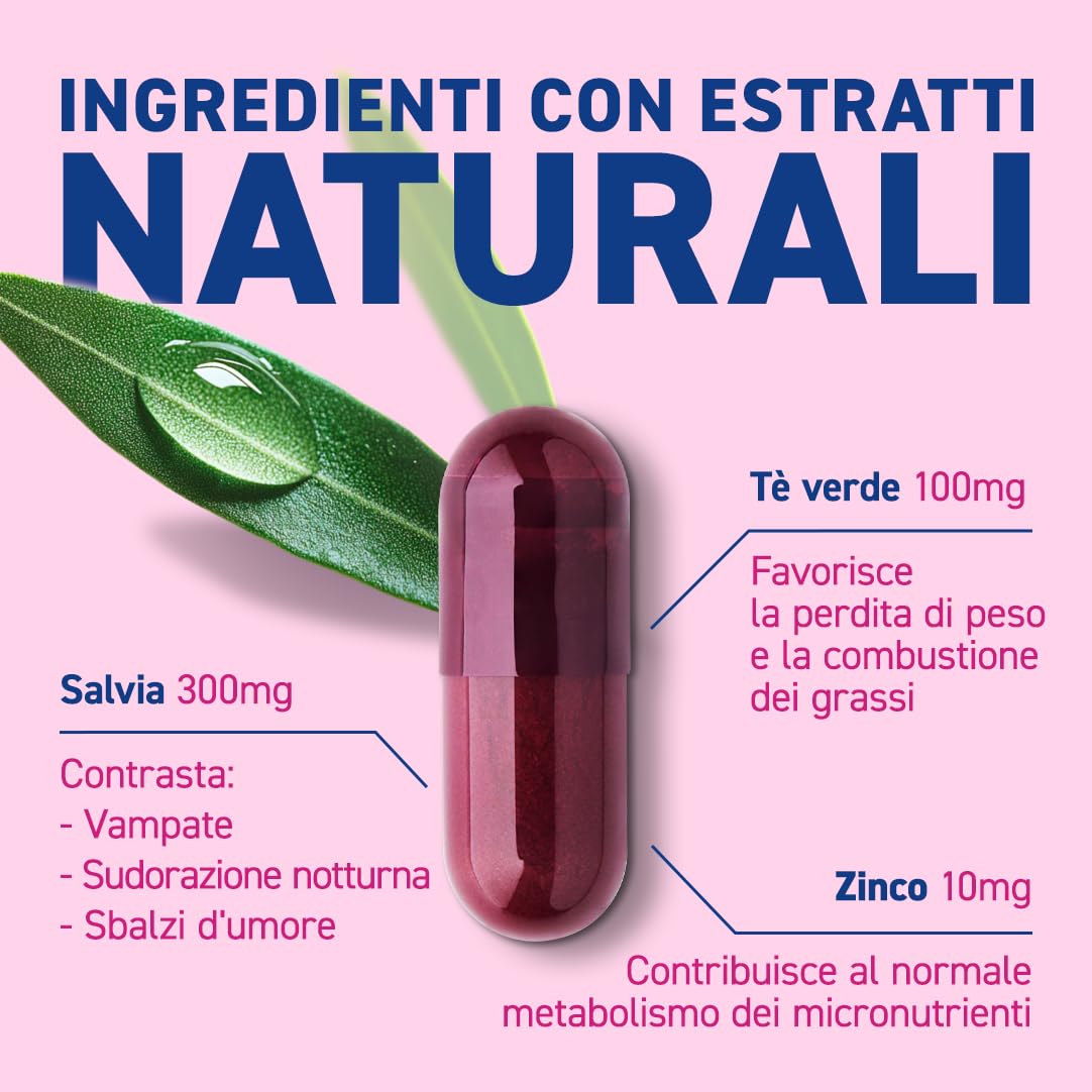Ymea Silhouette Esperto della Menopausa, Integratore Alimentare, Favorisce l'Equilibrio del Peso Corporeo, 64 Capsule