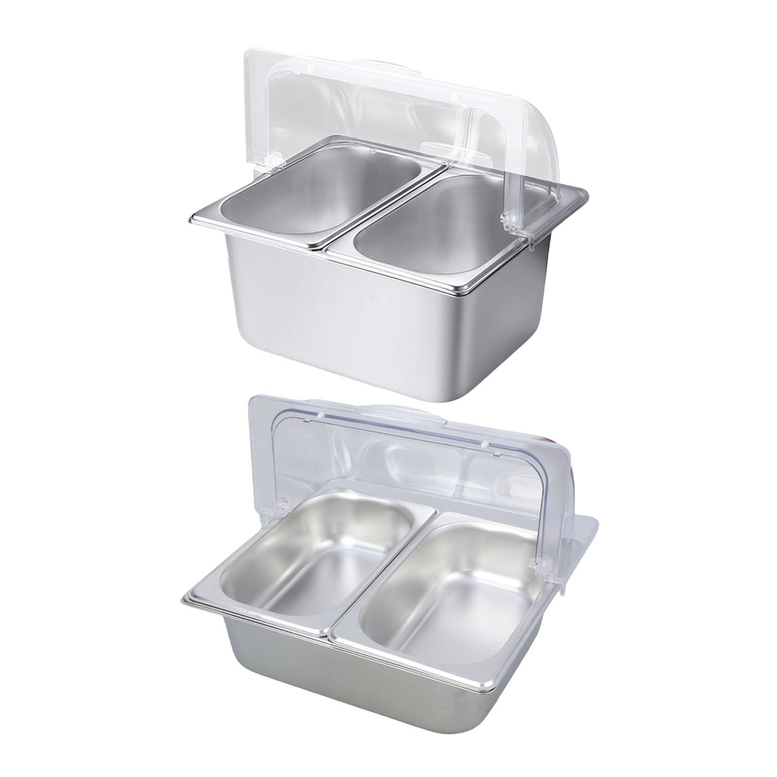 Contenitore Da Buffet Con Coperchio Scorrevole – Vassoio In Acciaio Inox, Refrigerato Con Ghiaccio, 6 Padelle, Per Sushi E Antipasti