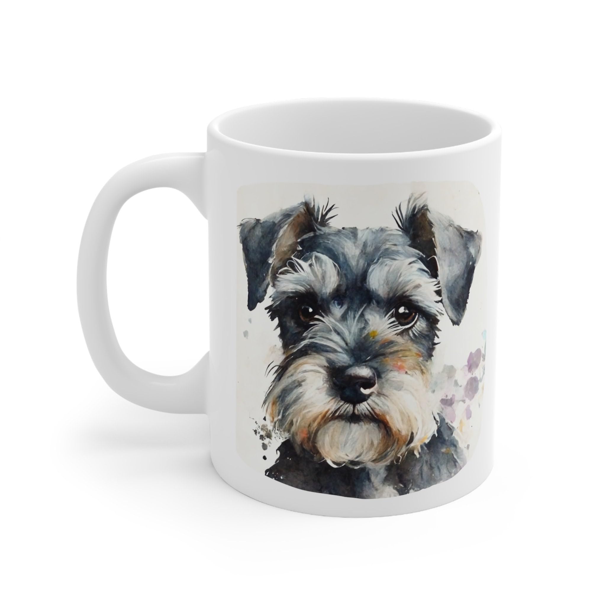 Schnauzer Watercolour Mug, Cute Miniature Schnauzer Mug for Lovers, 11oz Ceramic