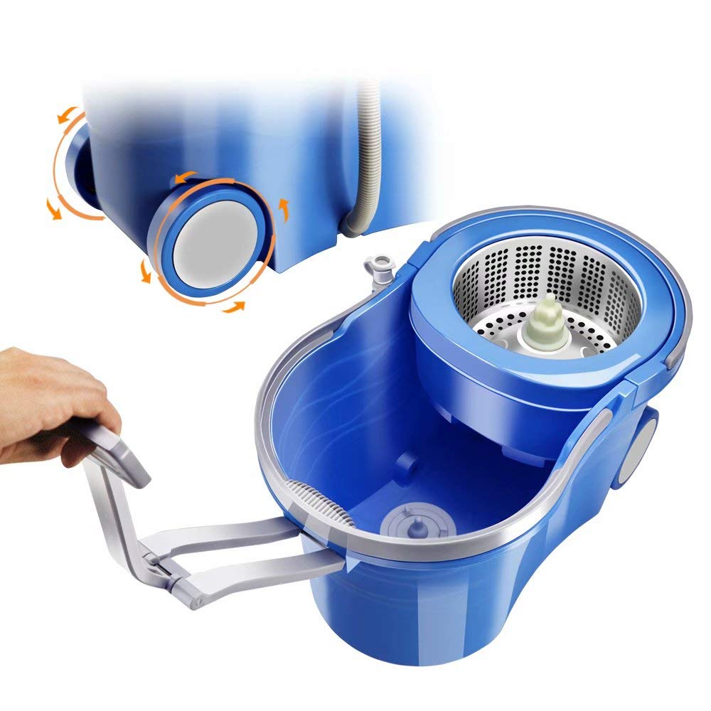 Buy MASTERTOP Spin Mop Bucket with Wringer Set, 3.17 Gallon Large