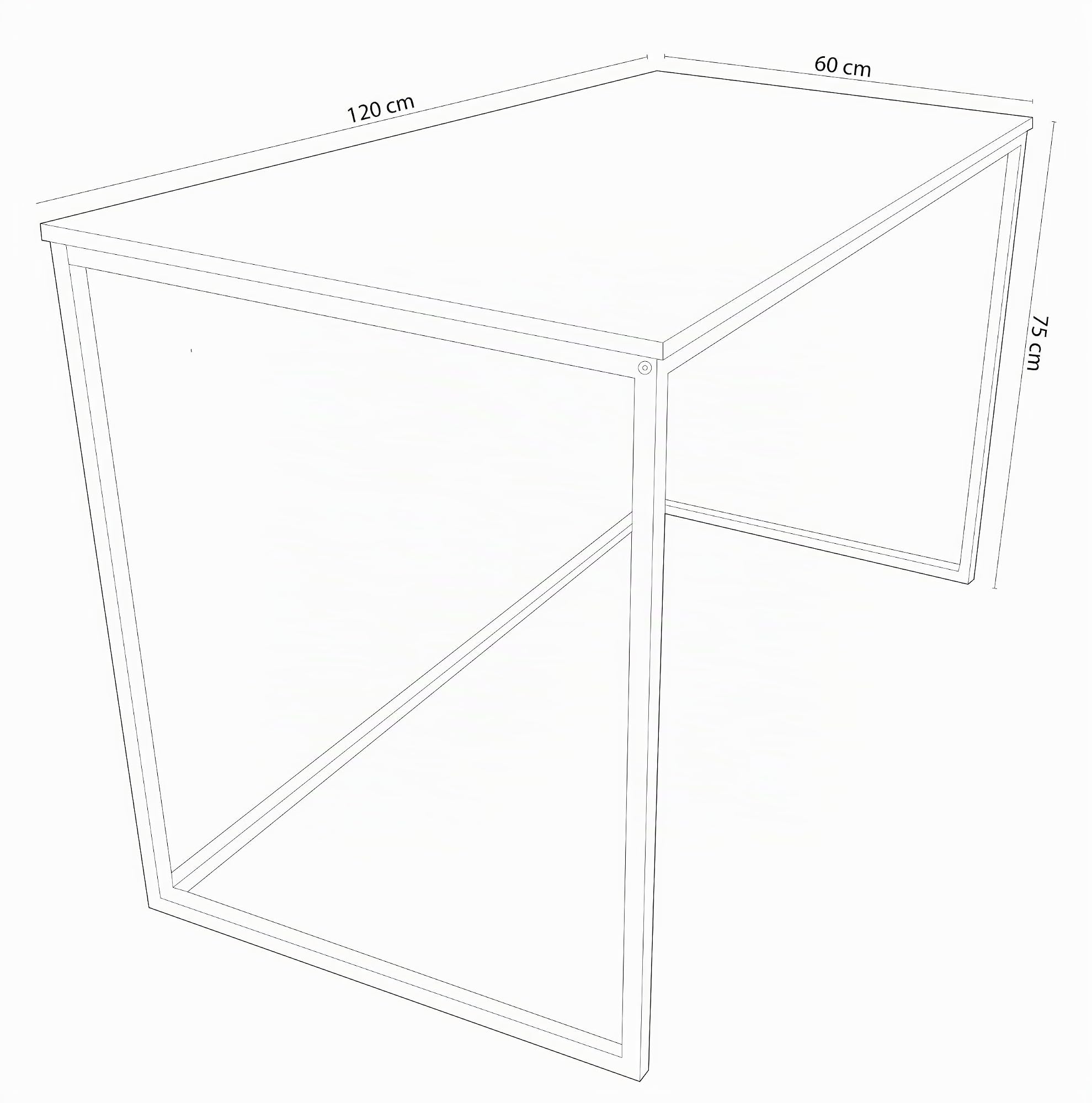 Adec - MIA, Mesa de Estudio, Escritorio o Despacho, Mesa de Oficina, Acabado en Roble Salvaje y Blanco, Medidas: 120 cm (Largo) x 60 cm (Ancho) x 75 cm (Alto)