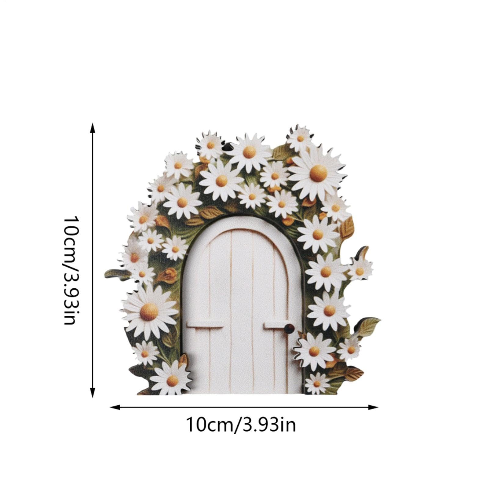 Puerta de hadas de madera, puerta de árbol de hadas en miniatura para decoración de patio, césped, adornos de jardín de hadas para árboles de jardín, accesorios de puerta para pared y árboles al aire
