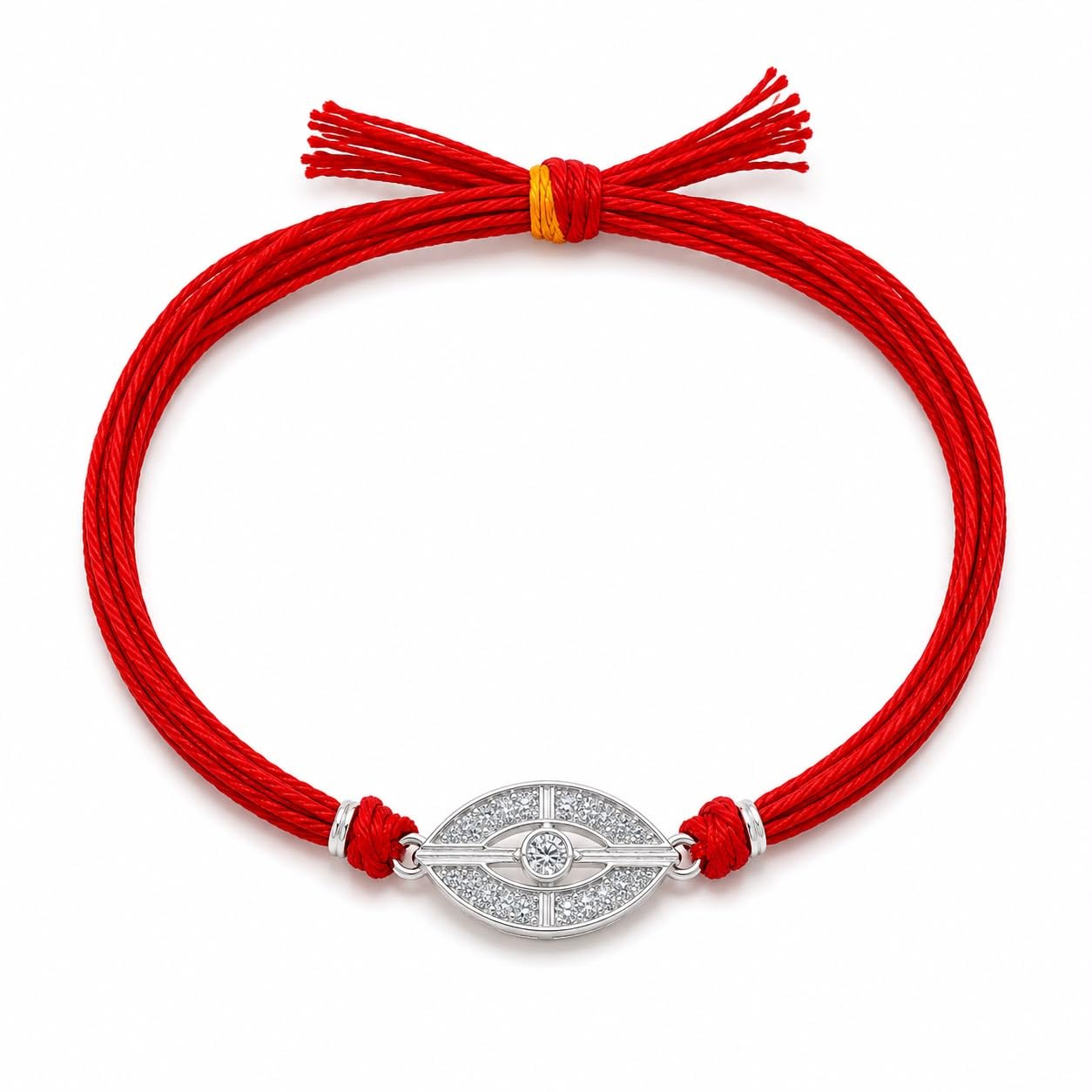 Silver Finish Rakhi with Red Cord Gift Box-image-2