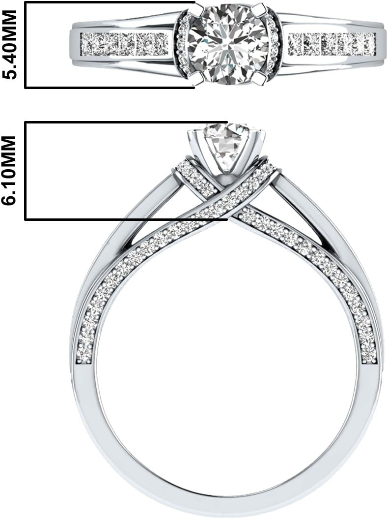 Demira 1.33 cttw White Cubic Zirconia 10k White Gold Wedding Engagement Ring
