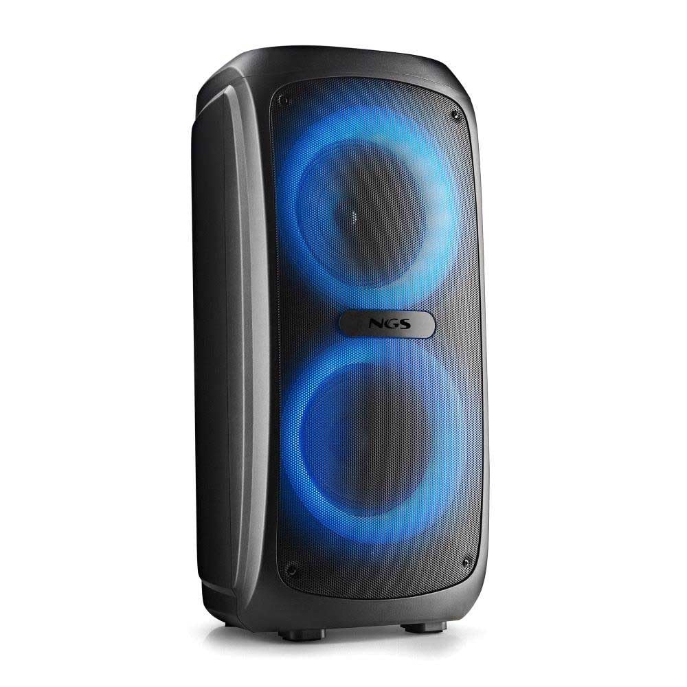 NGS Wild Temper - Przenośny głośnik Bluetooth 5.3 200 W TWS LED RGB Wejście USB/AUX IN Podwójne wejście mikrofonowe 7,4 V/4400 mAh Akumulator 5 godzin autonomii kompaktowy i wytrzymały
