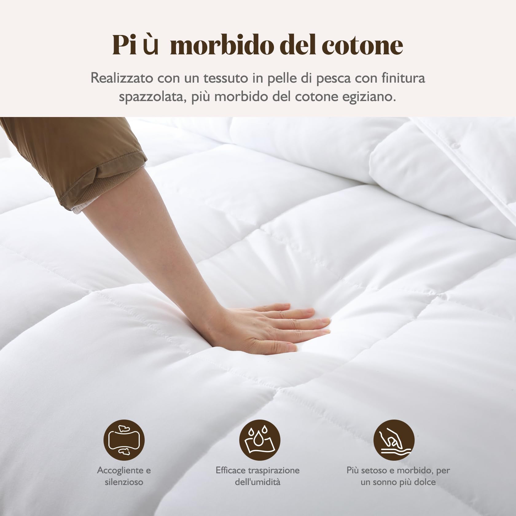 BPC Piumino Letto Singolo, Leggero per Estate Primavera, Trapunta in Bio-based Microfibra Mista Eucalipto Lyocell da 160 gr/m², 1 Piazza Singolo cm 155x200