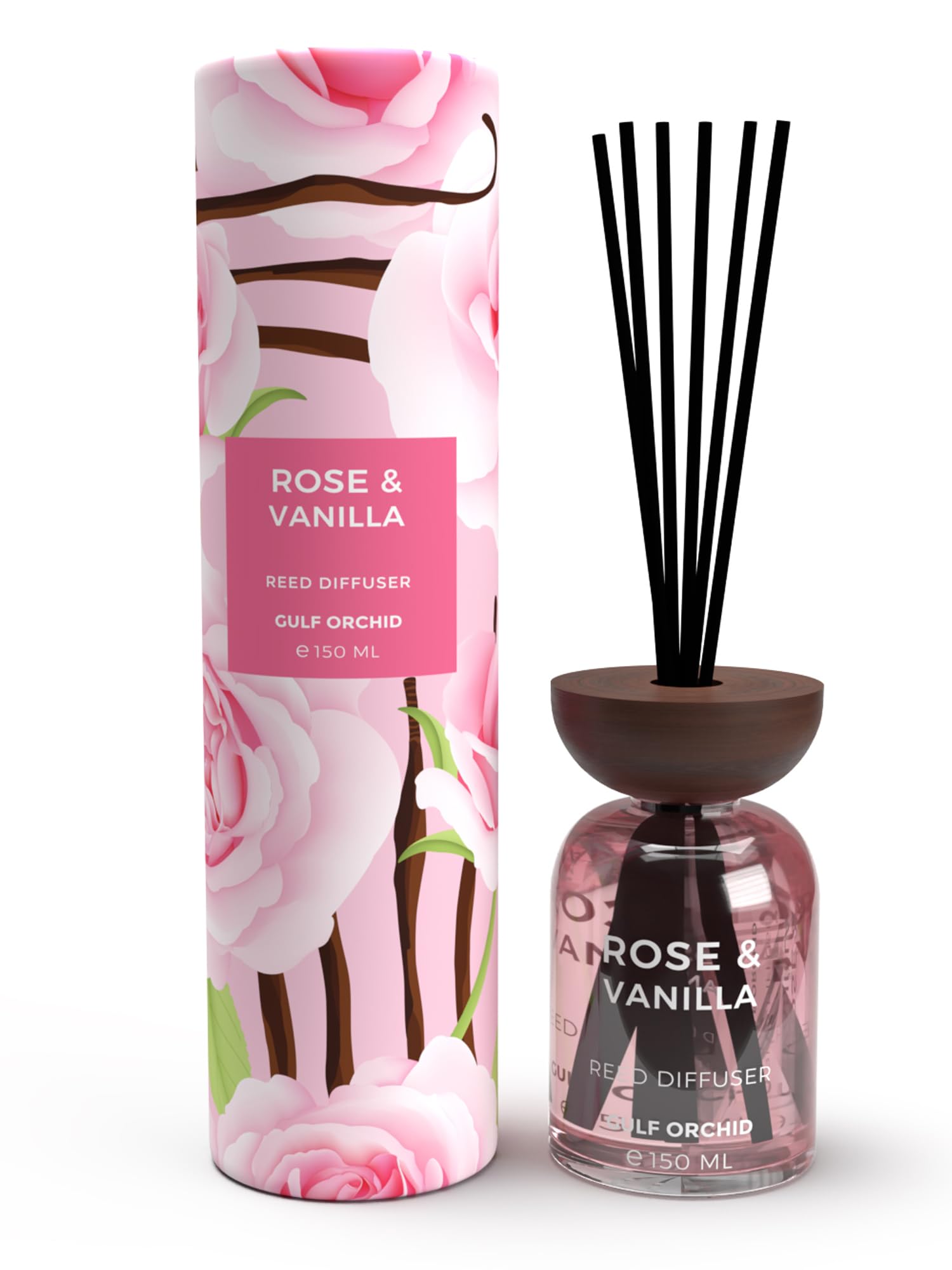 Rose & Vanilla Aromatherapy Reed Diffuser Air Freshener Fragrance for Home & Office 150ml