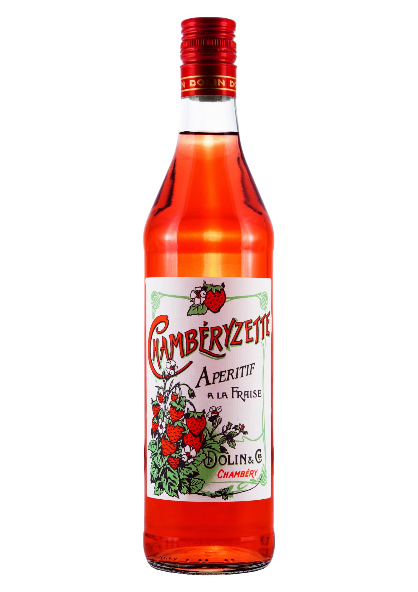 DOLIN CHAMBERYZETTE Apéritif Vermouth and Wild Strawberry Liqueur Fraise, 16% vol, 75cl
