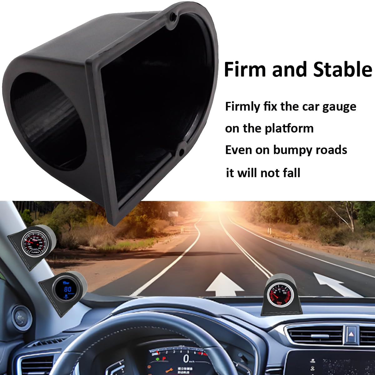 52mm Supporto per Strumentazione Auto Copriferro Strumenti a Foro Singolo Porta Manometro