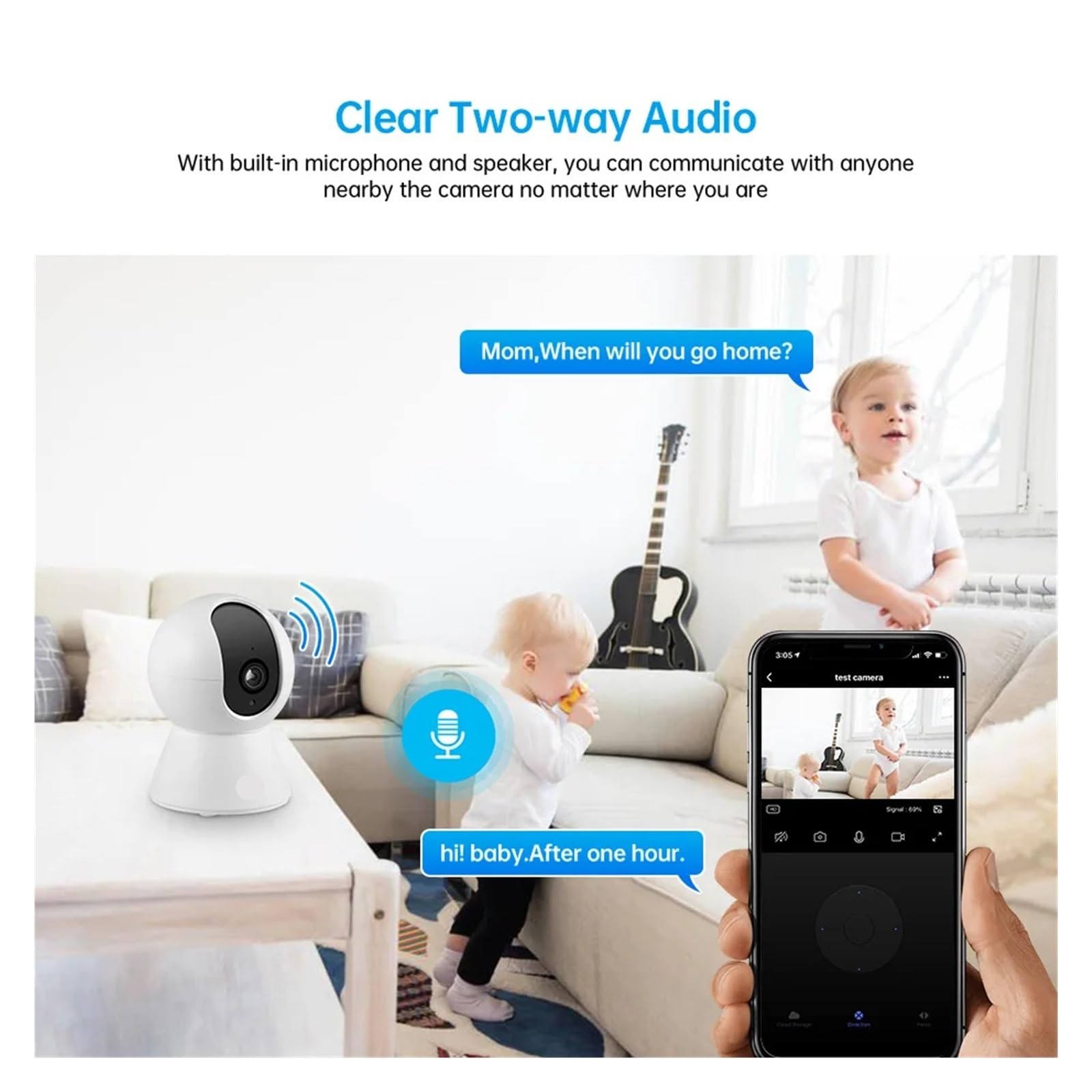 Mini telecamera di sicurezza interna WiFi 4K da 8 MP