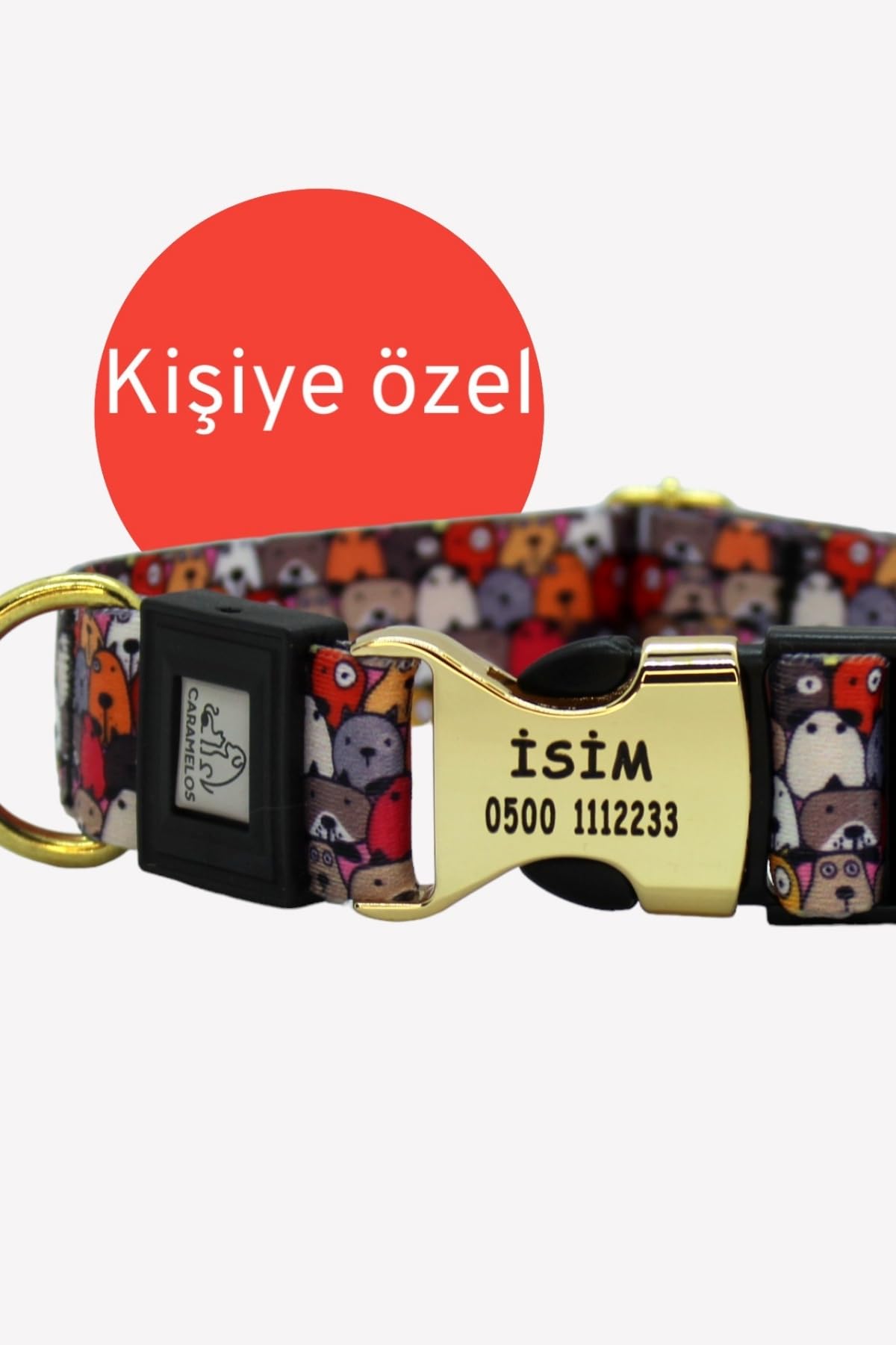 Kişiye Özel Isimli- Künyeli Orta ve Büyük Irk Ayarlanabilir Köpek Boyun Tasması 2,5 CM Yeni Desen 1-M