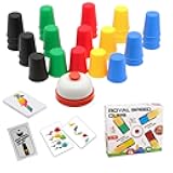 Quick Cups Games for Kids Intellectual Flying Stack Cups,Stacking Cups Games Parent-Child Interactive Game with 24 Picture Cards, 30 Cups