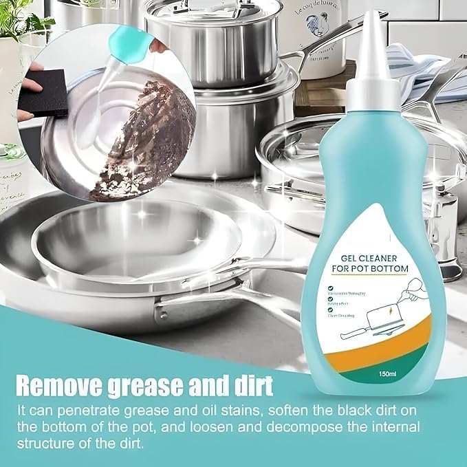 SHIVAARO Magic Gel Cleaner for Bottom of Pots and Pans, Rust Remover and Degreaser, Burnt Stain Cleaner for Stainless Steel and Iron Cookware, Kitchen Black Stain Cleaning Paste 2