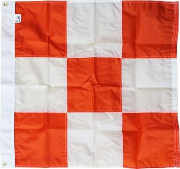 Airfield Vehicle Safety Flag w/grommets - 3 ft x 3 ft Nylon Flag