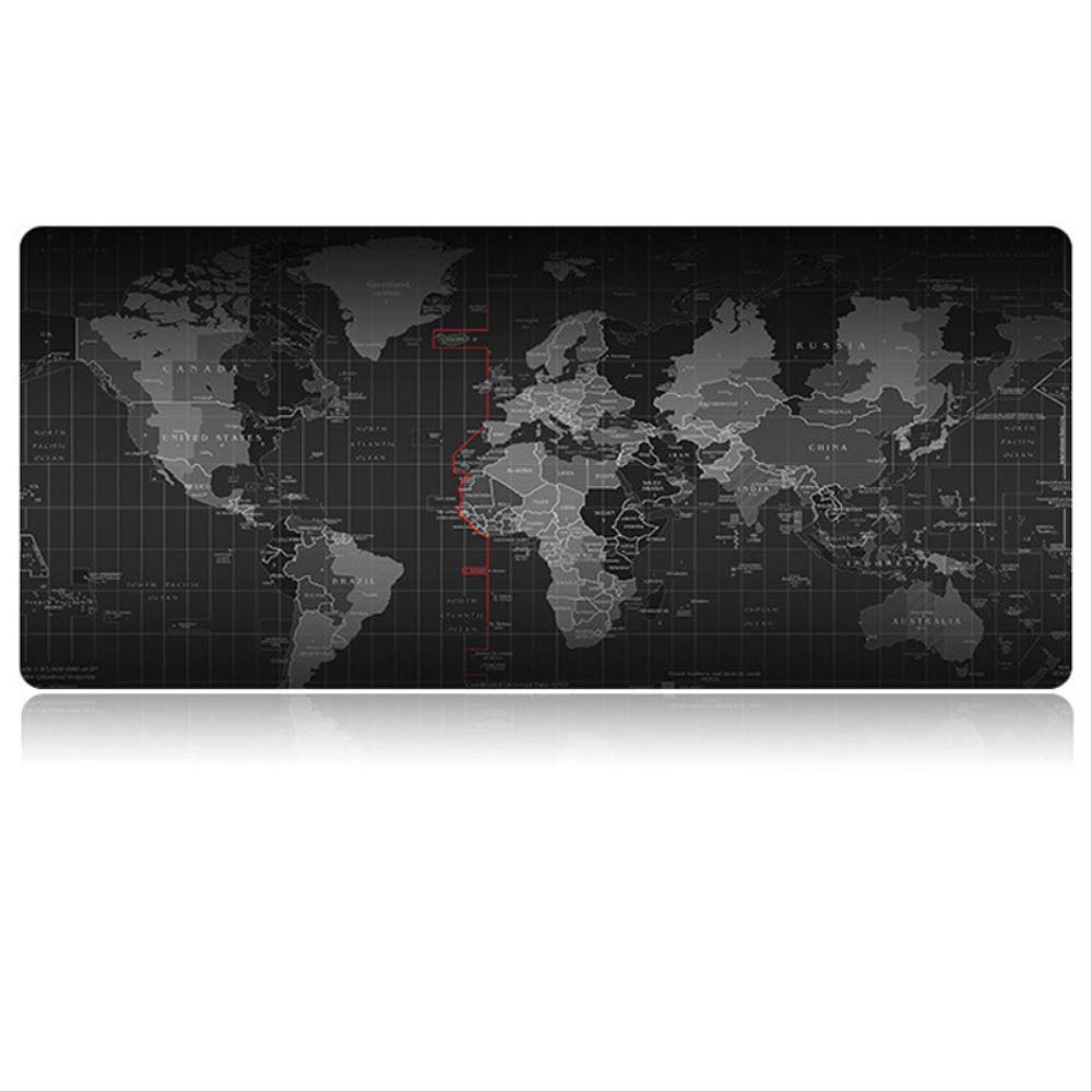 Dhsbd Mouse Pad 60X30/70X30/80X30Cm /80X40/90X40Cm World Map Locking Edge Mouse Pad Gamer Large Computer Keyboard Mat Table Gaming Mousepad 60X30Cm