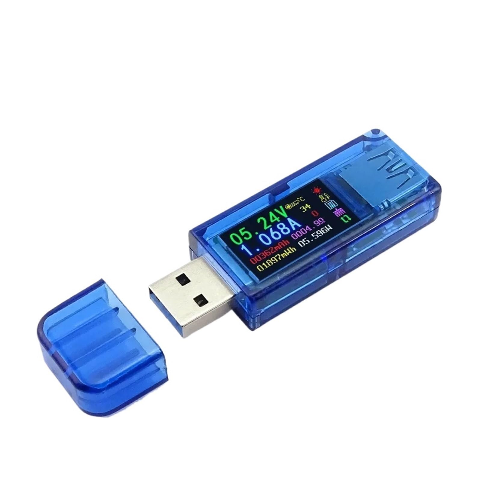 JJKKOZVQF AT34 AT35 USB 3.0 ammeter voltage current meter multimeter battery charge power bank USB Tester(AT35)