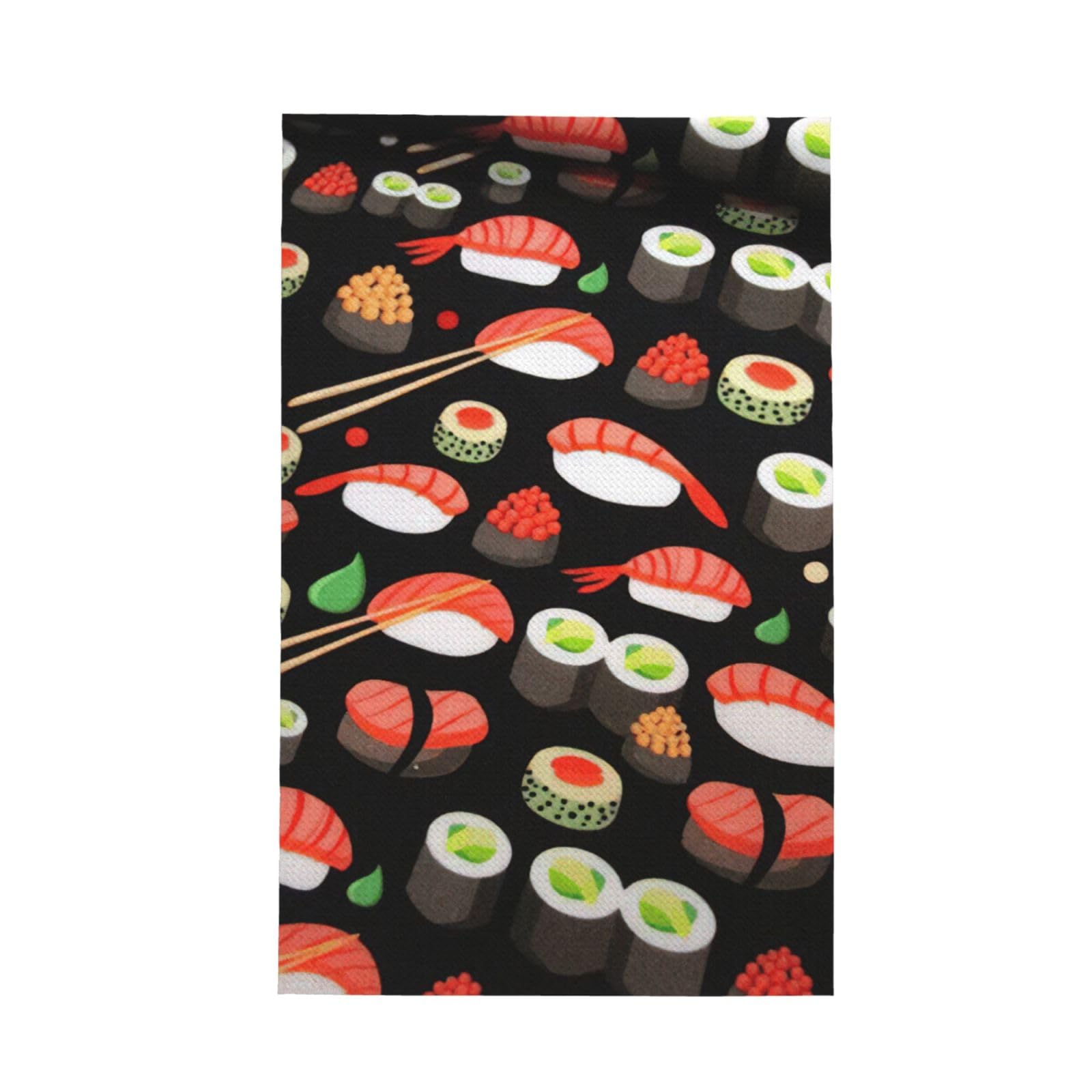 CKGODGF Japanese Sushi Shrimp Print Absorbent Waffle Dishcloths,Kitchen Towels With Hanging Loops,Tea Towels.