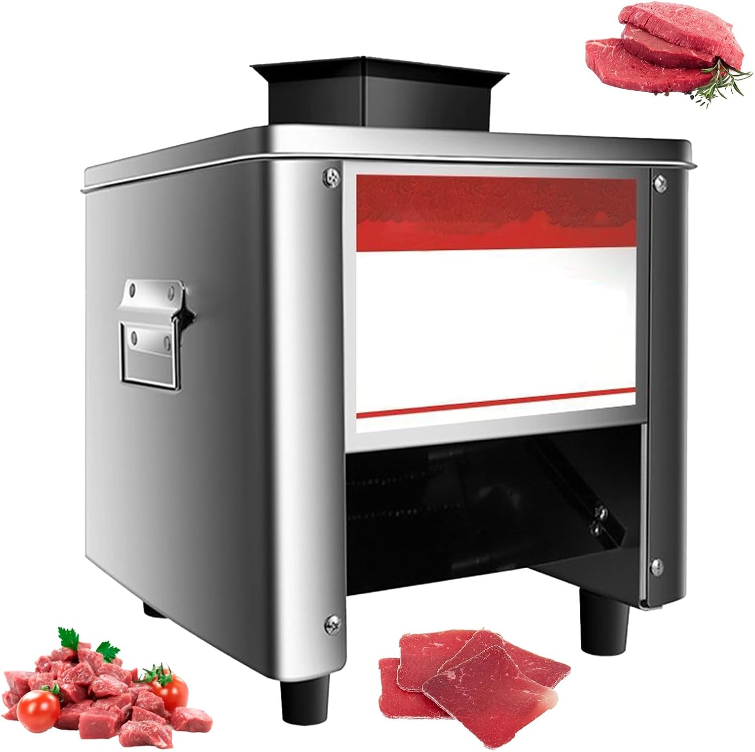 Electric Meat Cutter Machine,850W Meat Slicer,Stainless Steel,Detachable Blade,Heavy Duty,Ideal for Home and Barbecue Use 10Mm,10mm