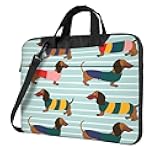 DXTKWL Laptop Bag Case Colorful Dachshund Dog Stripes Computer Messenger Shoulder Bag Laptop Sleeve Briefcase
