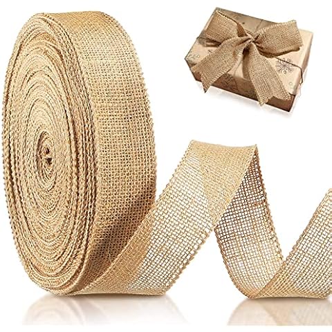 Peysaitr 2CM x 23M Natural Burlap Ribbon Cover