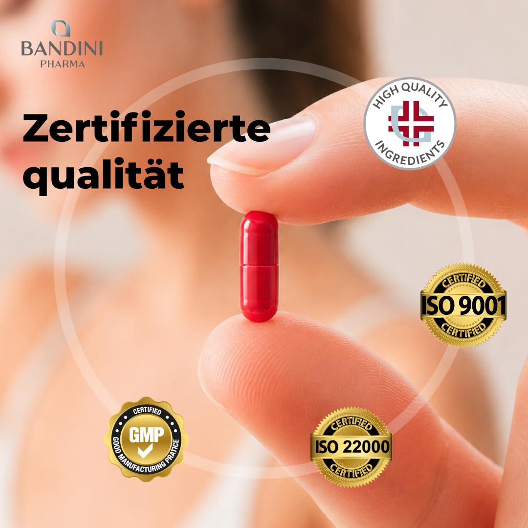 Bandini® Pure Astaxanthin 270 Kapseln, 9 Monate Vorrat (1 Kapsel pro Tag), Alge Haematococcus Pluvialis - Natürliches Astaxanthin, frei von Magnesiumstearat, GMO-frei
