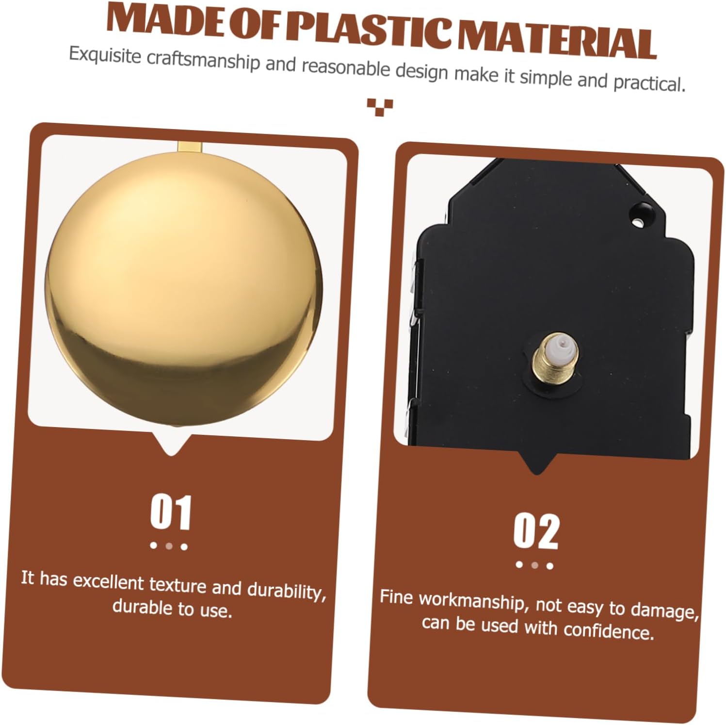 DOITOOL 3sets Pendulum Wall Clock Movement Mechanism Hands Silent Replacement Kit for Custom Clock Repair and Crafts