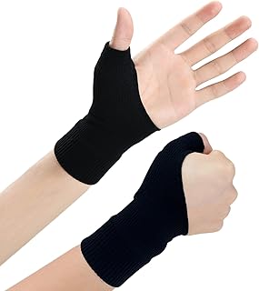 Wrist Thumb Support Compression Gloves (1 Pair), Breathable Wrist Brace Compression Sleeves with Soft Gel Pads for Tendonitis, Arthritis, Carpal Tunnel Splint for Relieve Hand Wrist Thumb Joint Pain