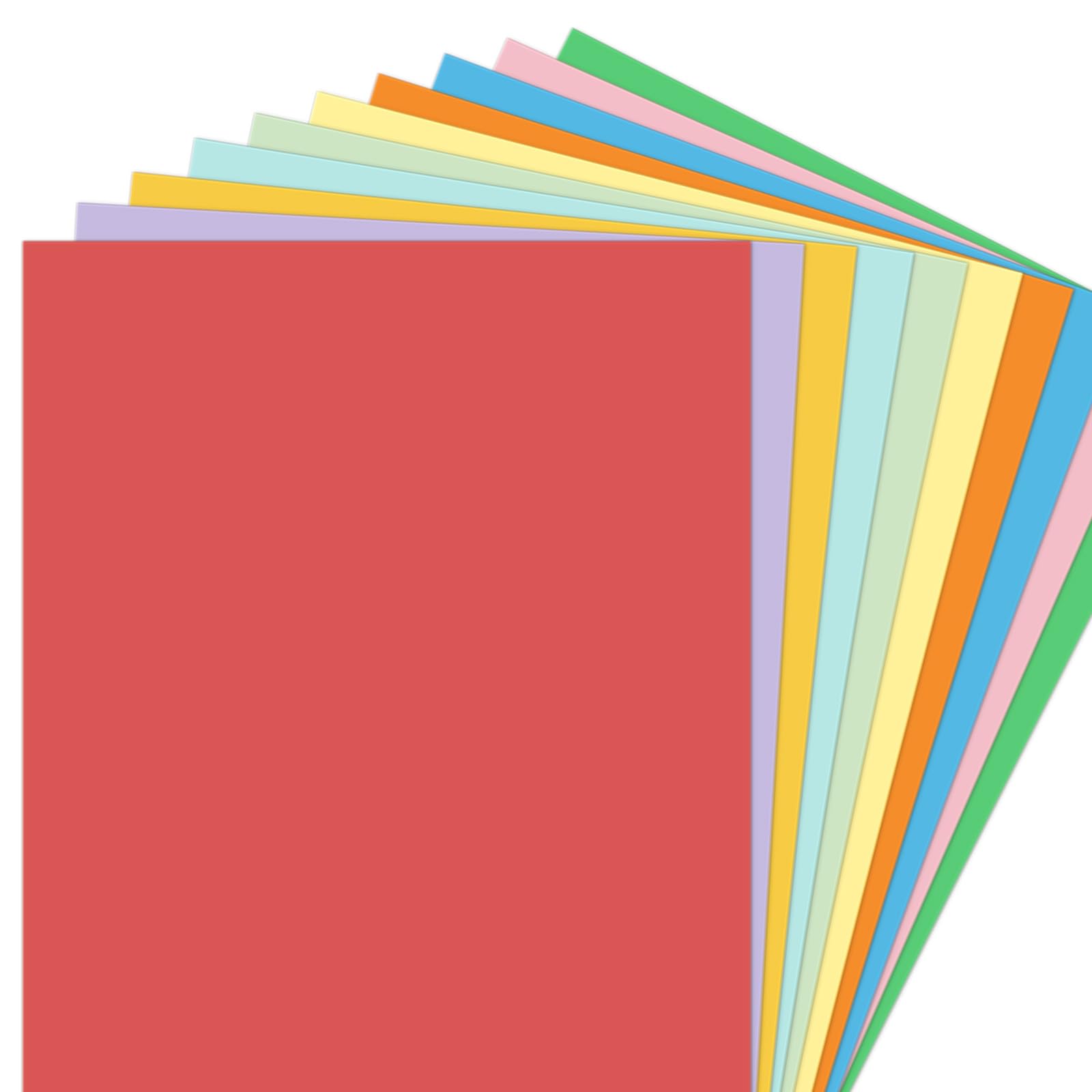 AUAUY A4 Coloured Card, 100 Sheets 80Gsm Rainbow Cardstock for DIY Crafts
