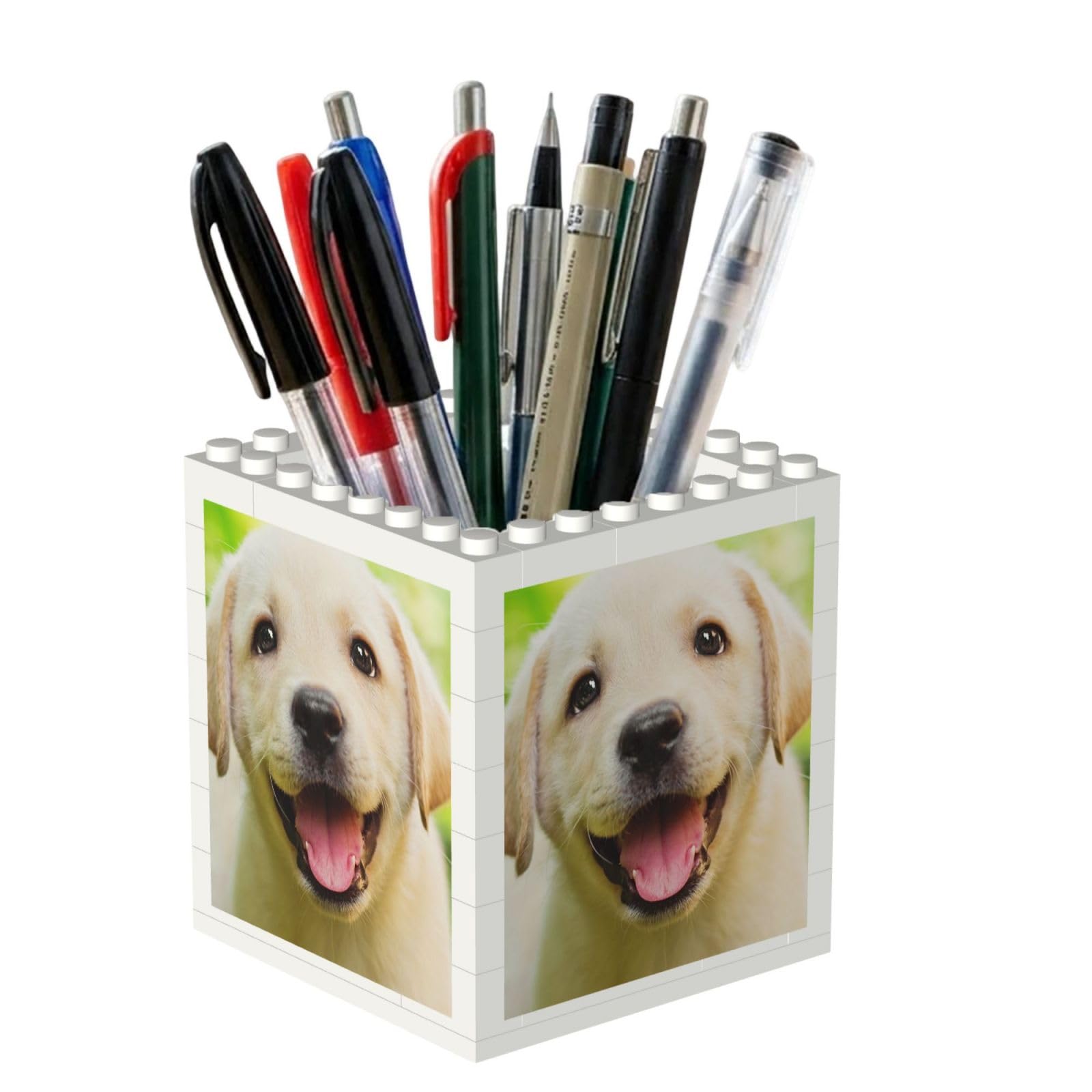 Poadnly Labrador Retriever Puppy Dog, Pen Pot Pencil Holder for Office Home School, Compact Desk Organiser for Office Stationery