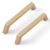 Estmoon 10 Pack 5 Inch Cabinet Handles - Champagne Bronze Cabinet Pulls Modern Square Kitchen Handles for Cabinets and Drawers Cabinet Hardware, 5