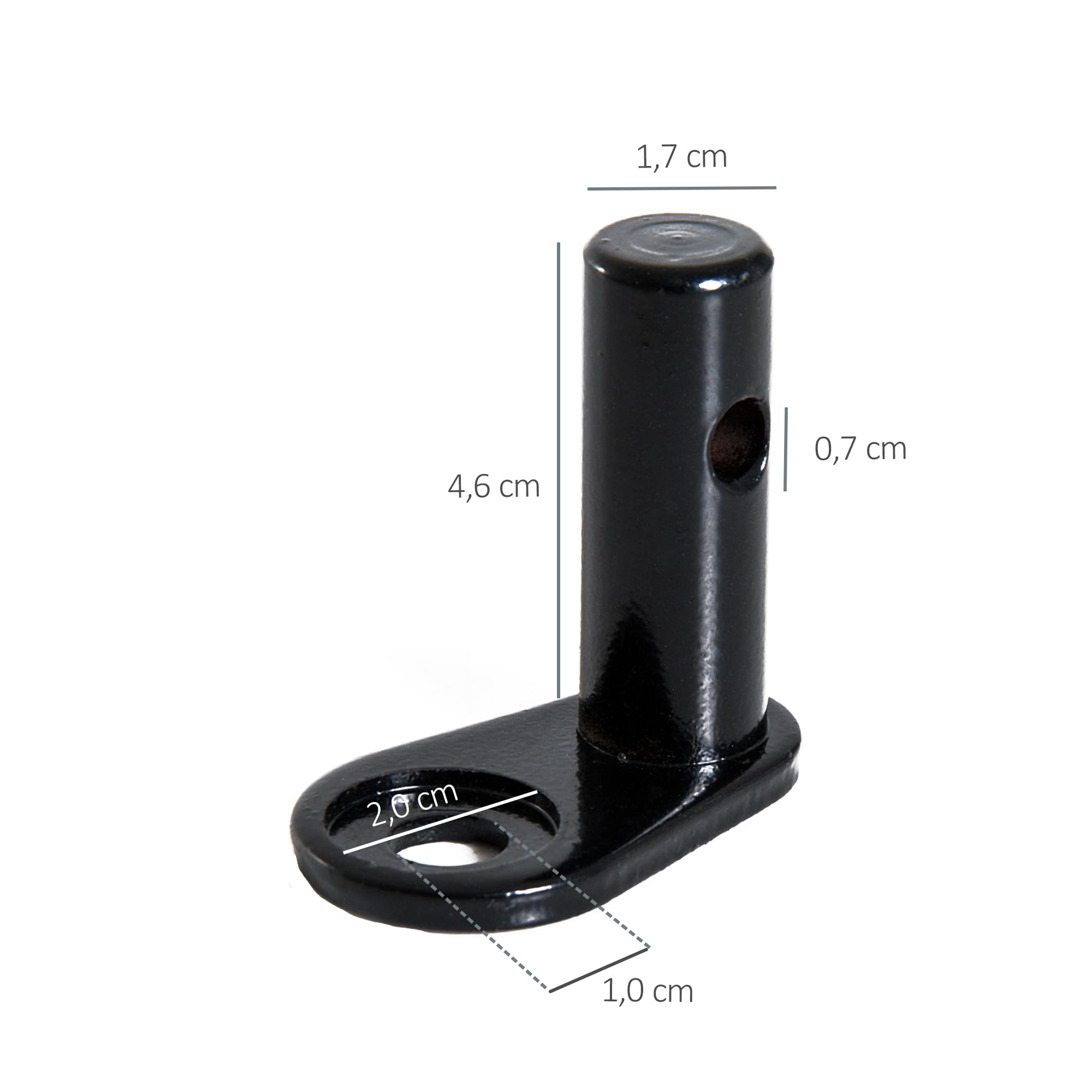 Attelage de Rechange HOMCOM Attelage de remorque pour remorque Enfant Acier Carbone Noir