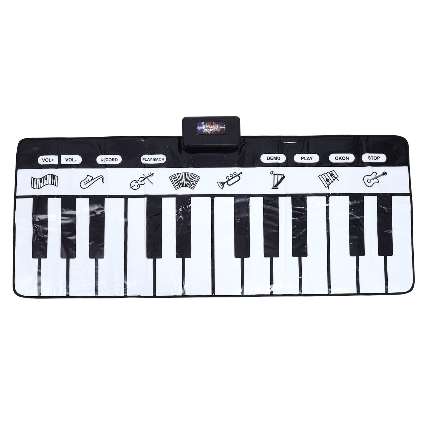 Tappeto Pianoforte Musicale 180x72cm Bianco 1 Pezzo | Tappetino Touch Play Tastiera, Confezione in Scatola Colorata, Resistenza All'usura e Finitura Liscia