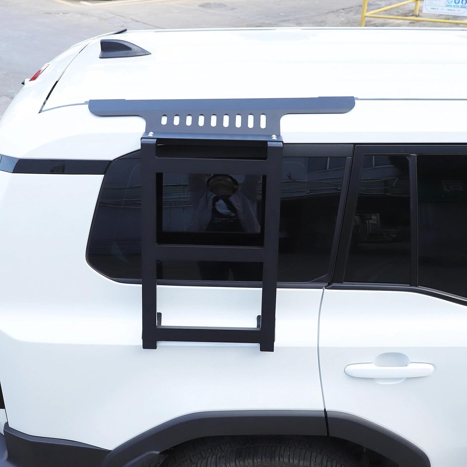 Foldable Side Ladder Stairs Aluminum Alloy Side Fold Ladder Back Door Tail Fits for Toyota Land Cruiser 2024-2025