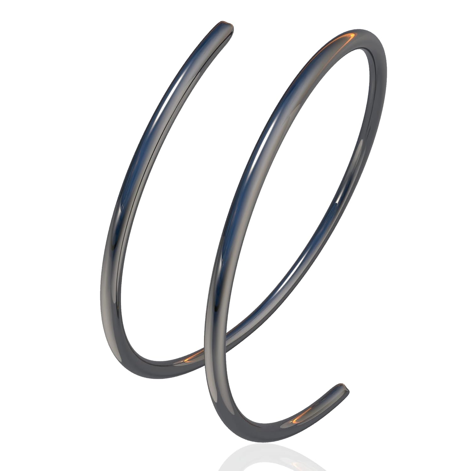 Black Spiral Nose Ring Hoop 20 Gauge Thin Single Piercing