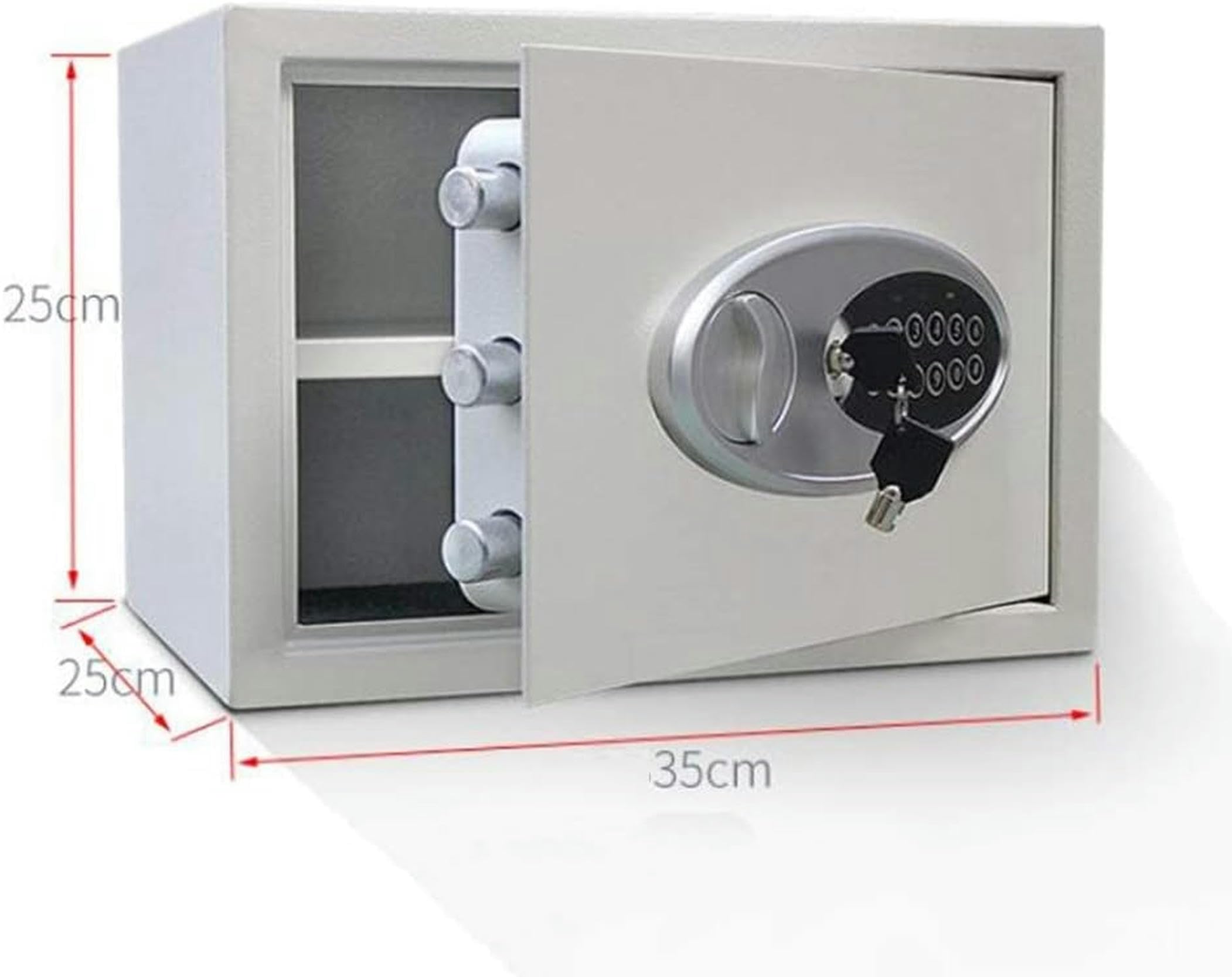 Cajas Fuertes Totalmente de Acero Gabinete de Seguro con Llave de Metal Armario con Alarma de 2 Contraseña antirrobo Lo, Black-1