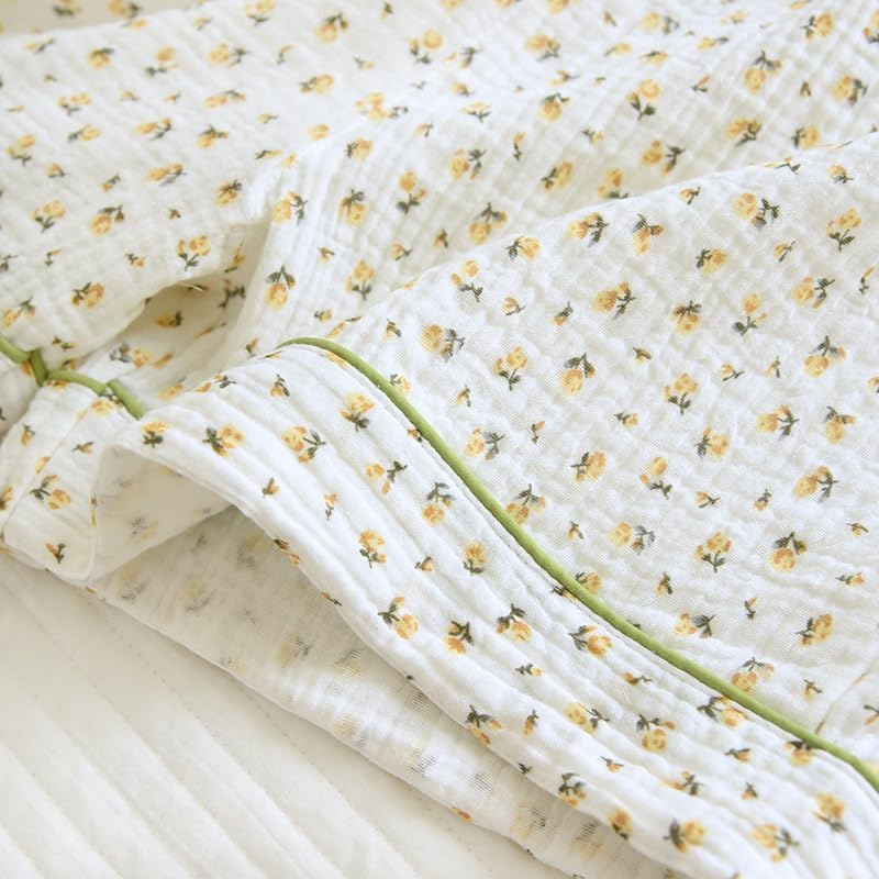 Image of codcm Womens 3pcs Cotton Pajamas Set Short Sleeve Sleepwear Fruit Print Cute Pj Set with Long Pants